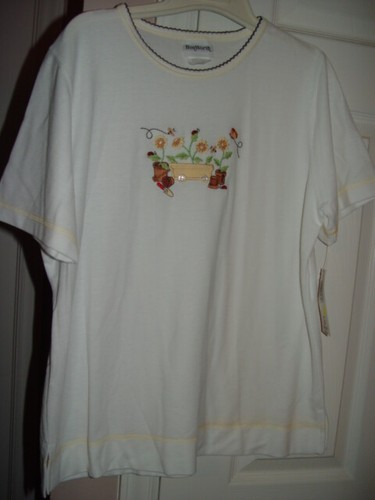 Bon Worth White Top With Yellow Flowers Size Small Petite - Picture 8 of 9