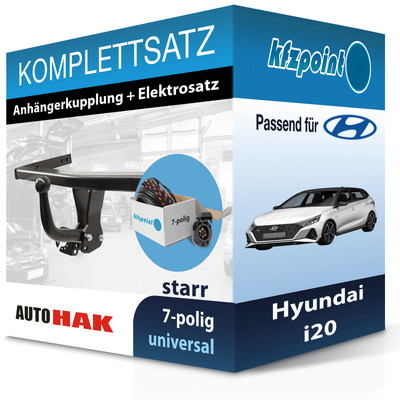 Für Hyundai i20 2020 - jetzt AUTO HAK Anhängerkupplung starr + 7polig E-Satz neu