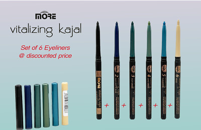 VITALIZING KAJAL EYELINER & WATERLINER INNER EYE LID LINER KOHL 6 COLOURS SHADES