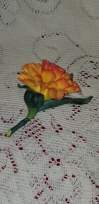 GOEBEL PORCELAIN FIGURAL ORANGE CARNATION FLOWER FIGURE FIGURINE