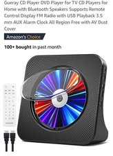 Gueray CD Player Portable Bluetooth Desktop Speakers Boombox FM Radio USB C