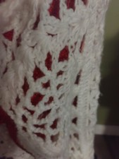 Vintage Handmade White Crochet Spring Daisy Hippie Festival Shawl Long Back