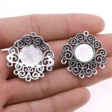 5pcs Fit 12mm Round Inner Size Earring Connector Style Cabochon Base Setting