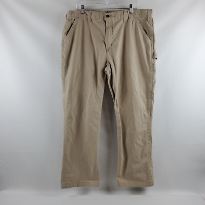 Carhartt Mens Carpenter Khaki Tan Work Pants Relaxed Fit Straight B324 FDK 40X29