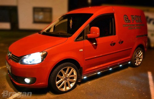 Barras Laterales + Leds Para VW Caddy Maxi 2010-15 Pulido Acero Inoxidable Tubo - Imagen 10 de 12