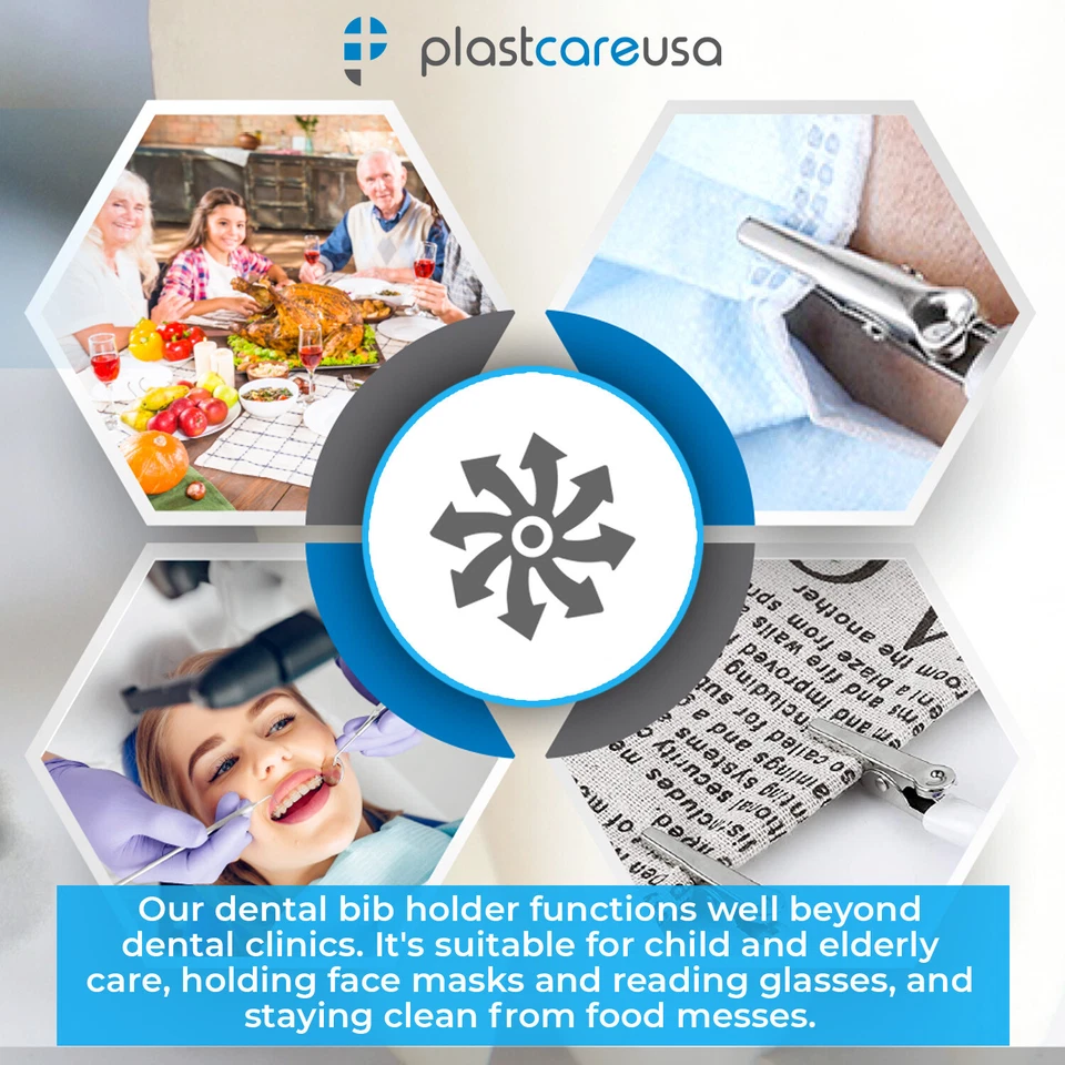 Baberos dentales premium de colores surtidos con clip para servilletas para dentista (elige cantidad) Foto 3 de 4