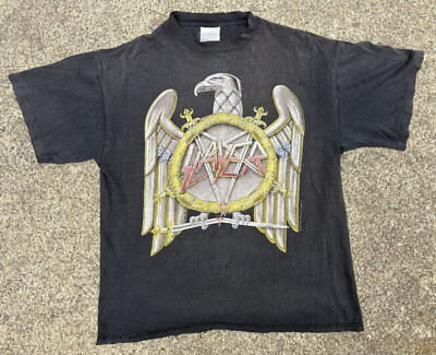 SLAYER T-SHIRT SUMMER CAMPAIGN 1991 激渋ボロ Vtg 1991 Slayer AOP Brockum Single Stitch T-Shirt Metal Band