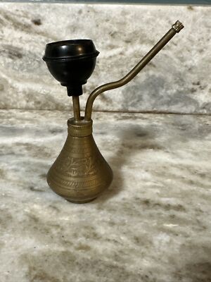 Vintage Brass India Tobacco Smoking Vessel Water Smoking Pipe
