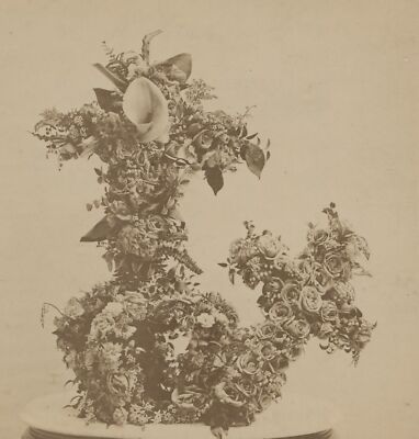 Cousin Mary made this Cross Floral Stereoview c1870