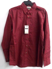 Wrangler Riata Long Sleeve Plaid Shirt, 112356525, Light Weight, Burgundy Plaid