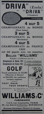 PRESSEWERBUNG 1921 SCHLÄGER DRIVA EXELA KUGELN WILLIAMS GOLF