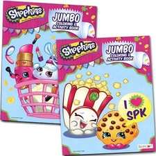 2x SPK Shopkins Coloring & Activity Books, Fun Color & Learn Book for Kids Girls