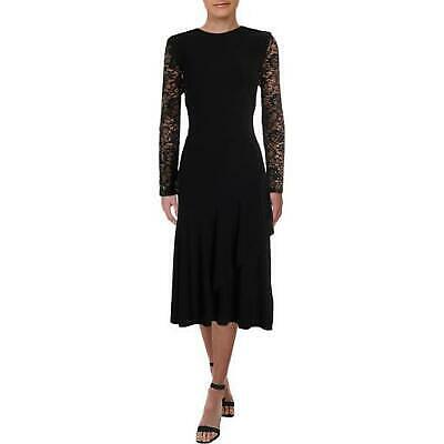 Lauren by Ralph Lauren Womens Lace-Sleeve MIDI Dress | eBay