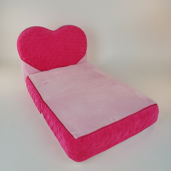 Build A Bear Workshop Fold Out Bed Chair Couch Futon Pink Minky Dot