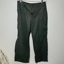 Vintage Wide Leg Green Cargo Pants Y2k Large