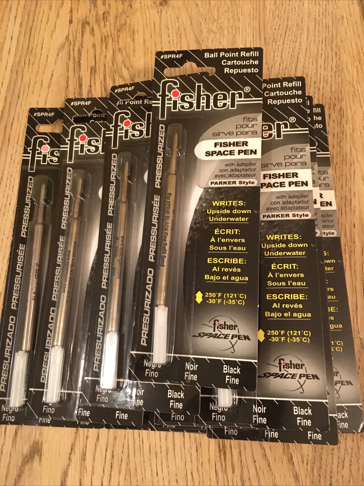 1 X Fisher Space Pen Refills SPR4F Pressurized Cartridge Black Ink Fine