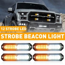 4x Amberwhite 12led Car Emergency Beacon Warning Hazard Flash Strobe Lights 4x Amberwhite 12led Car Emergency Beacon Warning Hazard Flash Strobe Lights