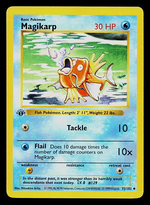 Pokemon Card - Magikarp 1st Edition Base Set (Shadowless) 35/102 