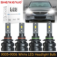 For Honda Accord 1990-2012 White 9005 9006 LED Headlights Bulbs High Low Beam Z8