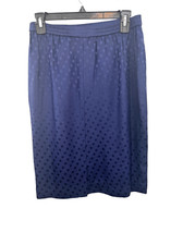 Vintage 100 silk blue skirt with blue polkadots size 8