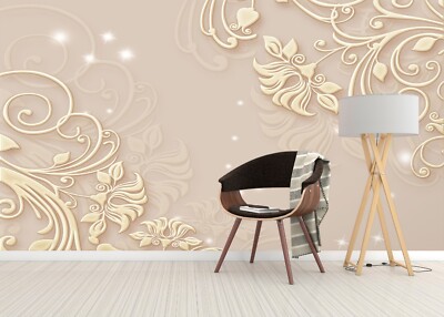 3D Simple Flower G2004 Wallpaper Wall Murals Removable Self-adhesive Honey