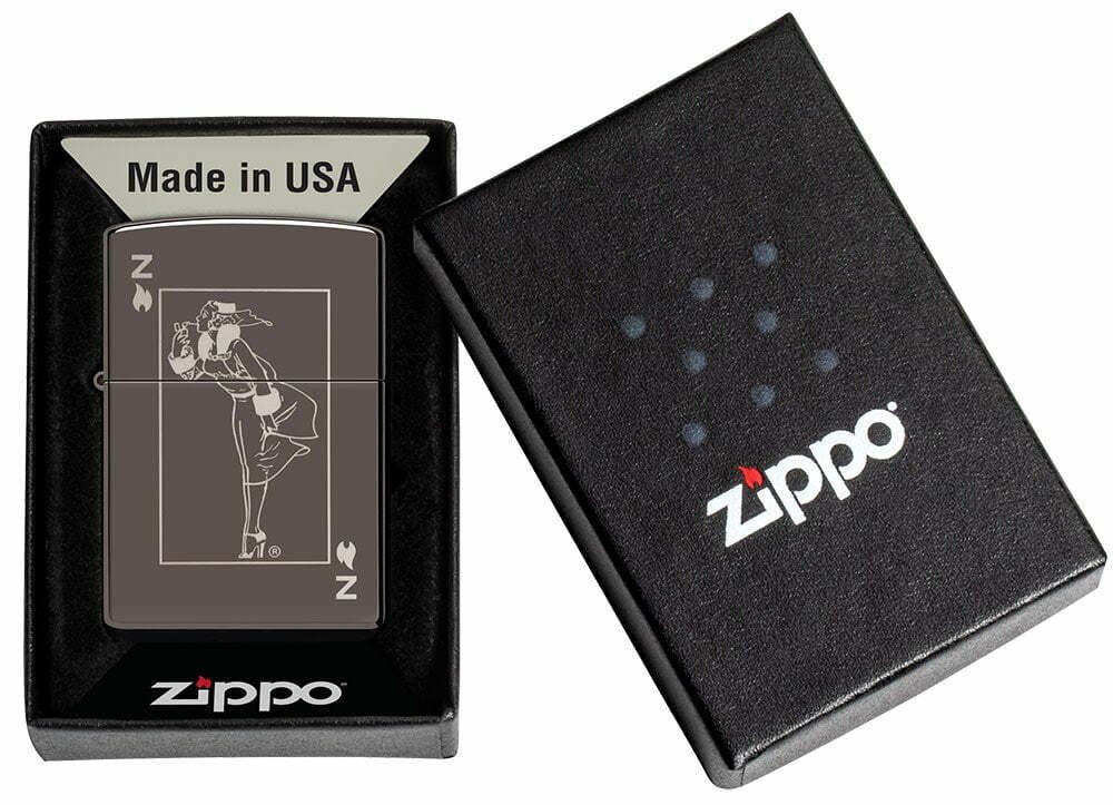 Zippo Windproof Lighter, Engraved Windy Playing Card Design 49797