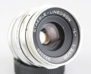 Staeble Lineogon -L- 35mm f/3.5 rangefinder lens for Leica Screw or M