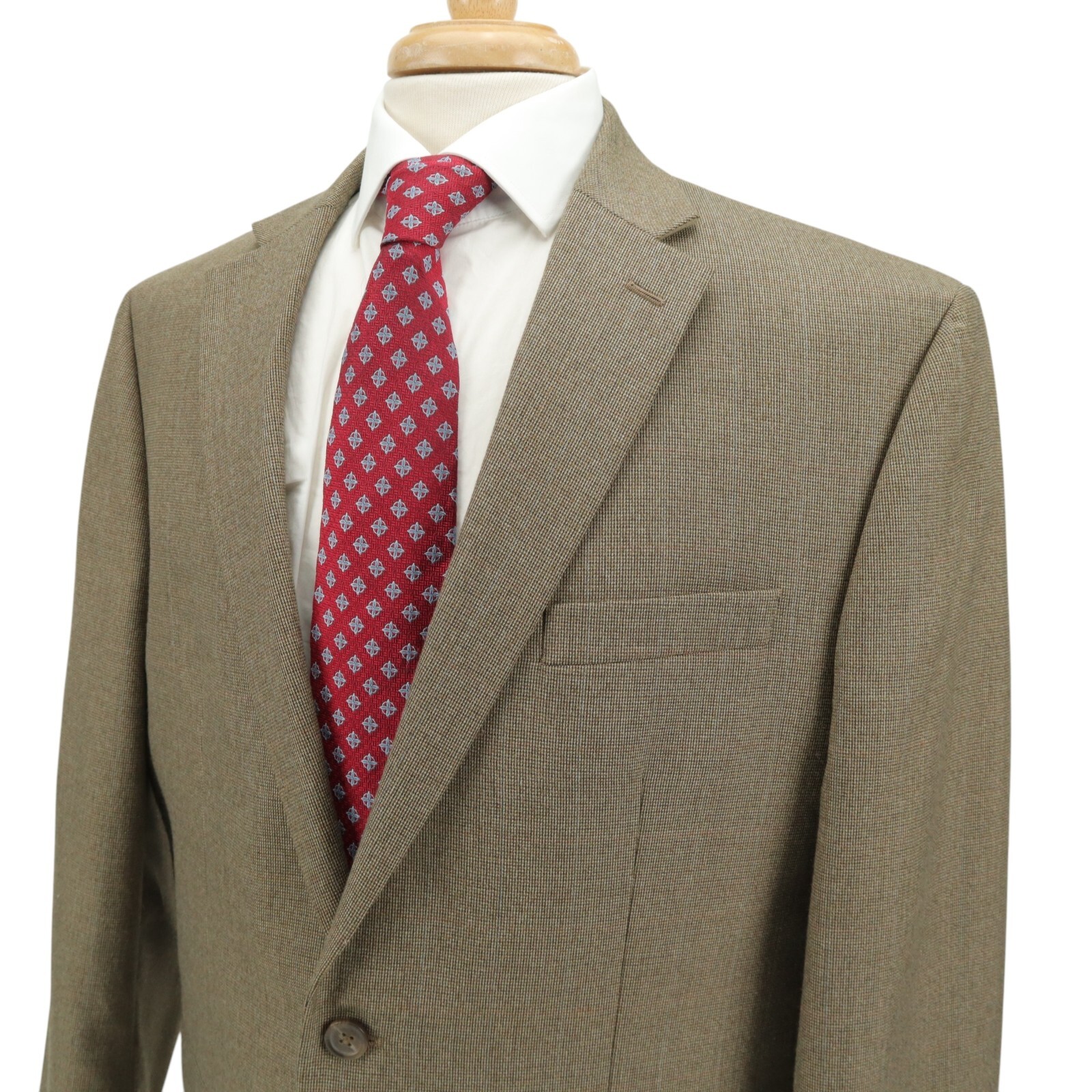 Chaps Medium Brown Micro Houndstooth Check Blazer… - image 1