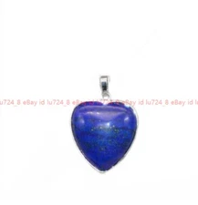 Blue Lapis Lazuli Heart Pendant Necklace 18" Chain Blue Heart Necklace Pendant