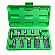 10pc Triple Square Spline Bit Sockets