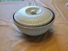 Vintage Hull Pottery Nuline Bake-Serve Dish Diamond Quilted Blue 8.5" Casserole