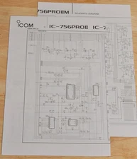 ORIGINAL FACTORY ICOM 756PROII 756PRO2 SCHEMATICS (POSTOR SIZE LARGE FOLD OUT)