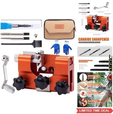 Chainsaw Sharpening Kit with Tungsten Burr Rods for 8-22 Inch Saws