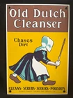 VINTAGE UNUSED OLD DUTCH CLEANSER HEAVY PORCELAIN ENAMELED SIGN (ANDE ROONEY)
