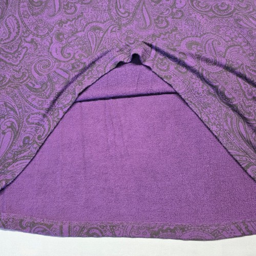 Sonoma Purple Dress Loungewear Boho Paisley Midi Scoop Neck Long Sleeves Women L - Bild 3 von 11