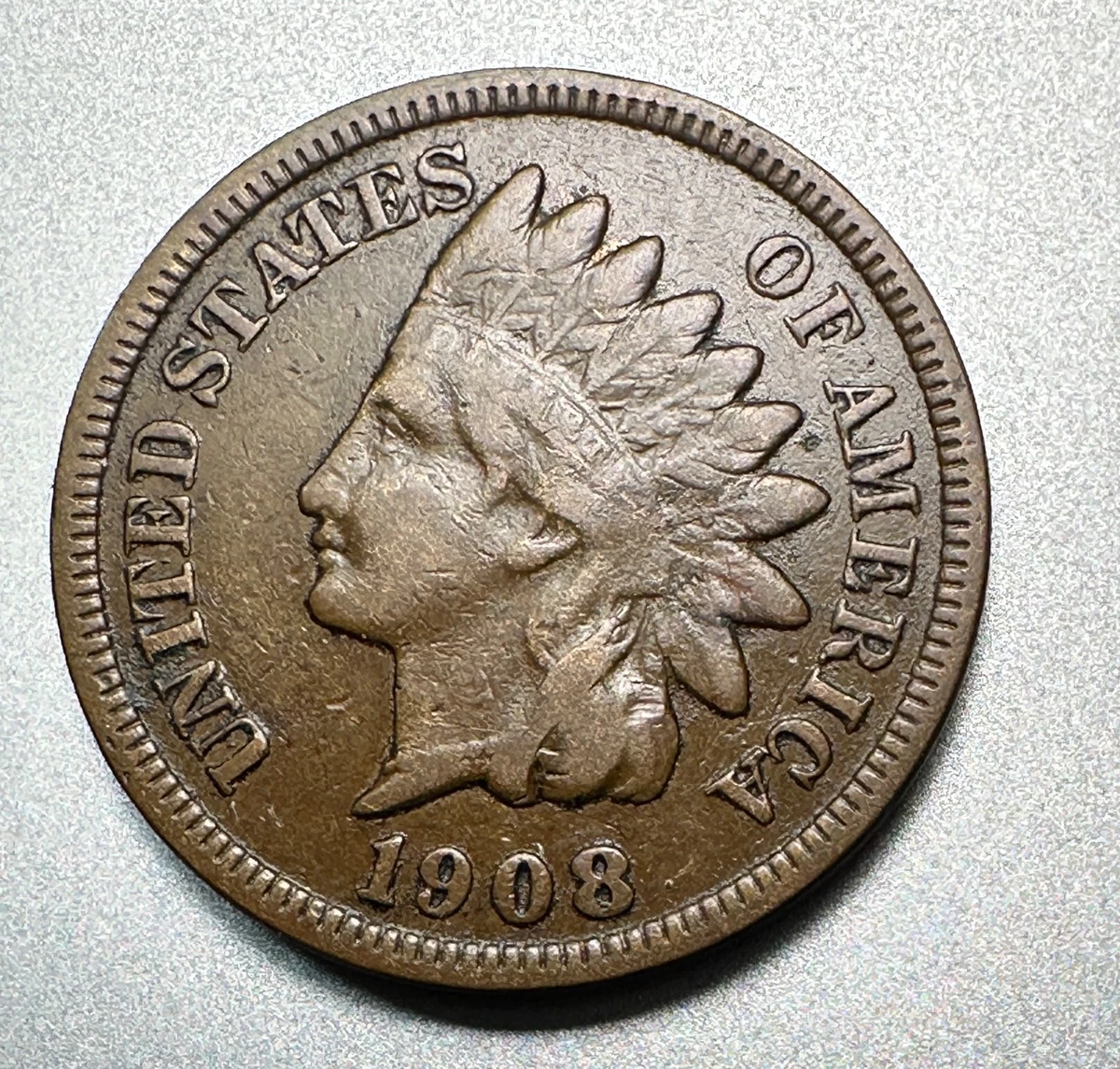San Francisco 1908 Year Indian Head Small Cents (1859-1909) for
