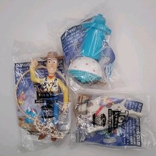  3 Disney Toy Story Kids Club Burger King Woody, Scud Dog, Bo Peep 1995 - MIP 