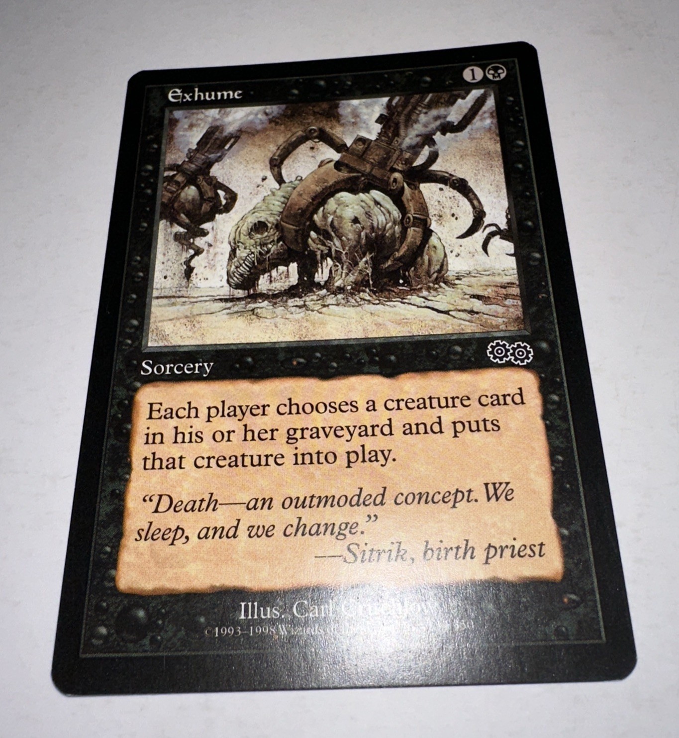 MTG X1 * Exhume X1 NM  Unplayed Urza's Saga  Regular  SellbyCyn