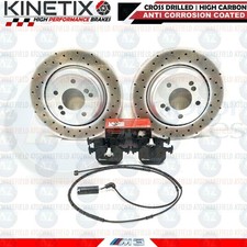 FOR BMW Z4 M E85 E86 Z4M 06-08 CROSS DRILLED REAR BRAKE DISCS BREMBO PADS 328mm