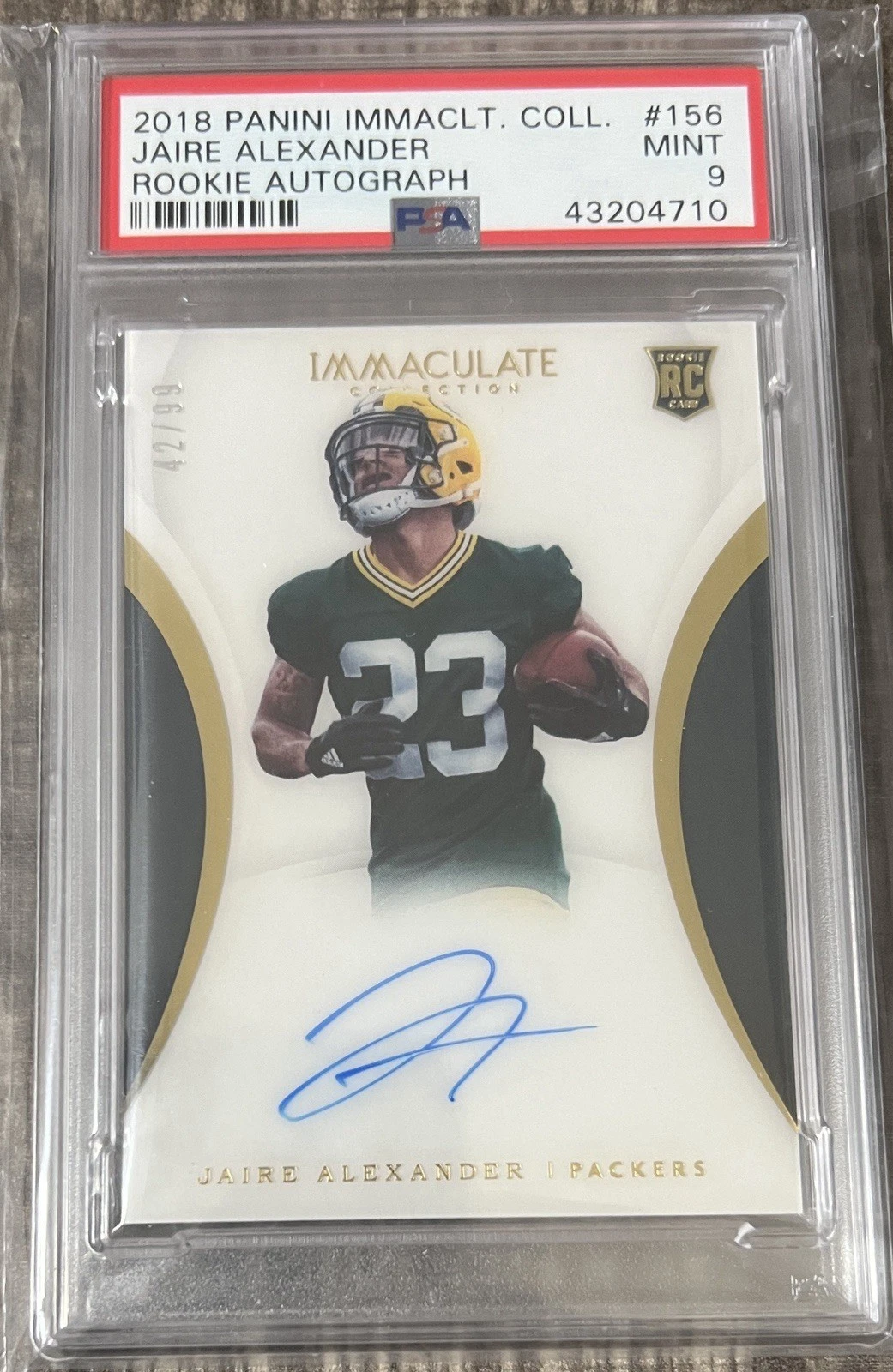 Jaire Alexander Panini Immaculate Collection #156 Autograph