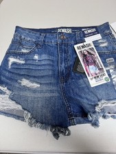 Rewash Mom Short Super High Rise Blue Medium Wash Denim Shorts 5-Pocket 28