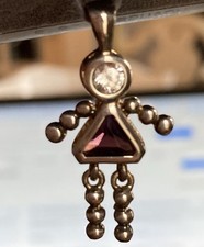 New Girl's Birthstone Pendant Charm STERLING SILVER 0.925 February Amethyst Gem