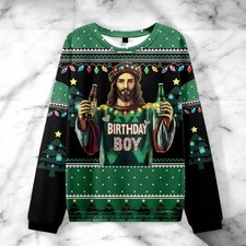 Birthday Boy Jesus Ugly Christmas Sweater, Funny Nativity Xmas Gift