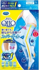 Dr. Dcholl Medi QttO Compression socks while sleeping Super Cool Full Leg L blue