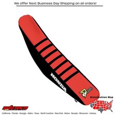 D-COR Seat Cover Geico Replica Black/Red W/Ribs for Honda Crf450r 2013-2016