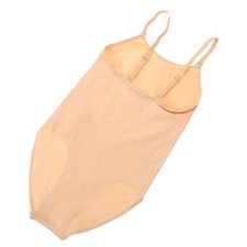 Light Yellow Ballet Performance Costume for Girls Durable Nylon Seamless Leotard