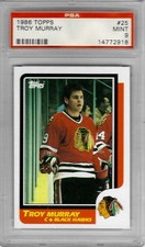 1986 Topps #25 - Troy MURRAY - PSA 9+++ Blackhawks - pop 5 (no 10s)