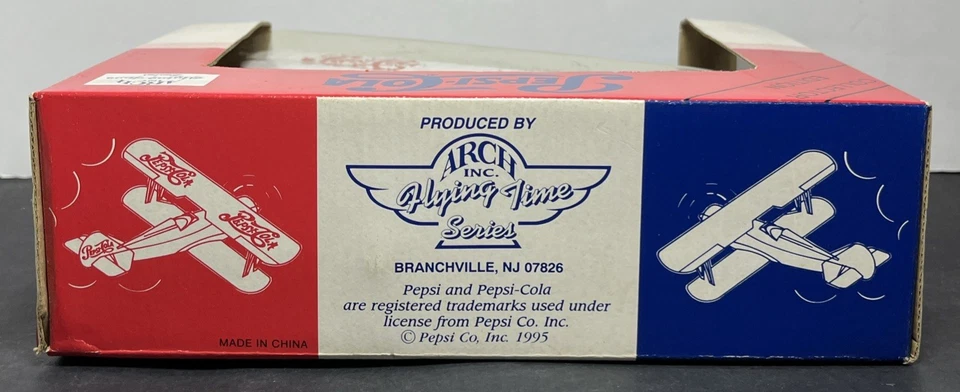 Arch Inc. Flying Time Series Pepsi-Cola Biplane Collector Edition Die-Cast 1995 - Image 3 of 4