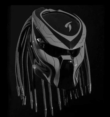 CASQUE MOTO PREDATOR AVEC LIGNE GRISE (CERTIFIÉ DOT & ECE) - Photo 1/4