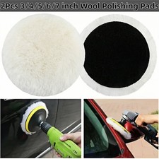 2Pcs 3/4/5/6/7" Wool Polishing Pads Lambswool Polishing Discs Buffer Pads Kits
